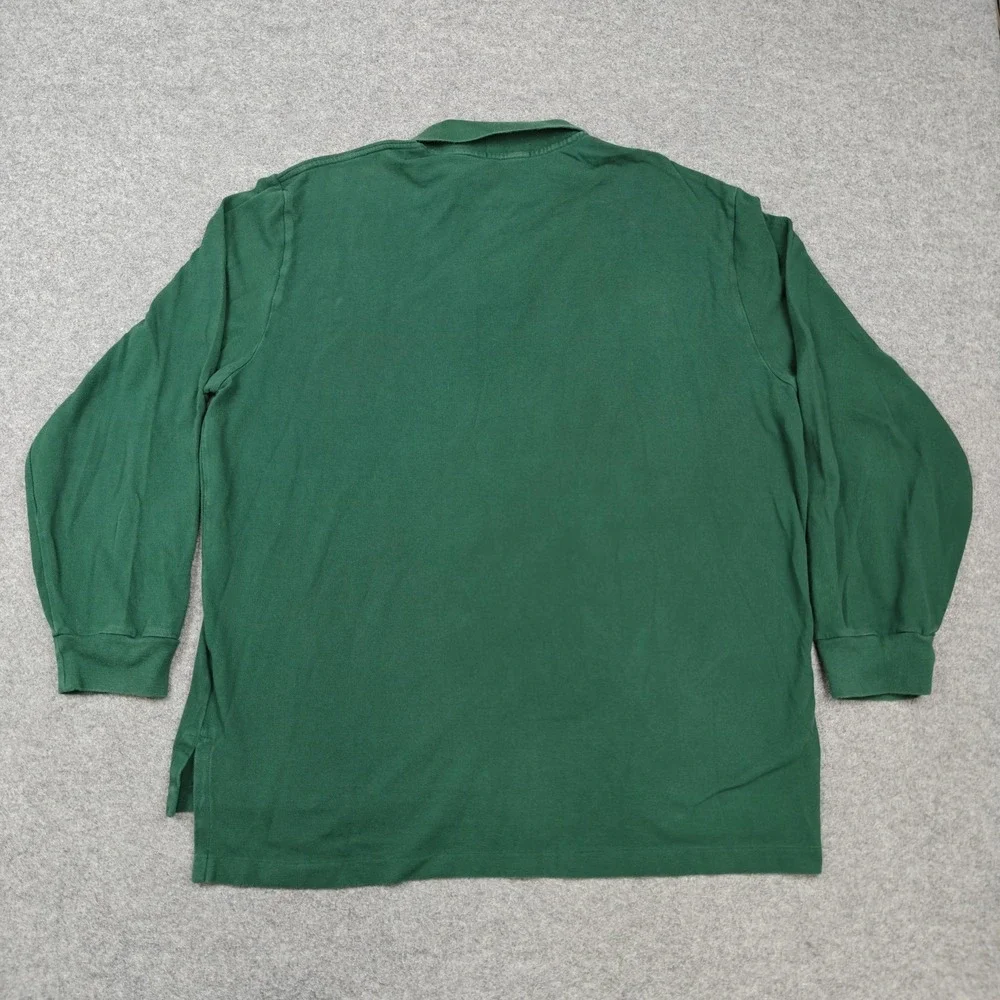 Polo Ralph Lauren Polo Shirt Mens 2XL Green 100% Cotton Long Sleeve Pony Logo